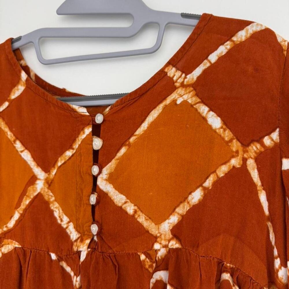 Supedry rust tie dye boho blouse - Picture 6 of 7